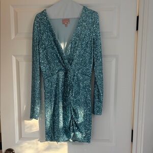 Blue sequin sparkly dress